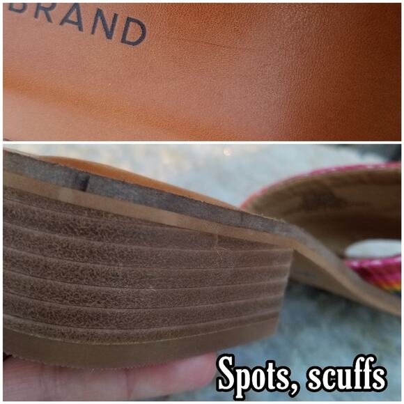 Rainbow Stripe Sandals Lucky Brand Frijana Slide Size 8.5 Pride Kidcore Mule EUC - Picture 9 of 13